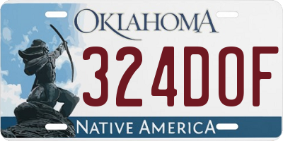 OK license plate 324DOF