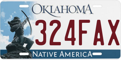OK license plate 324FAX