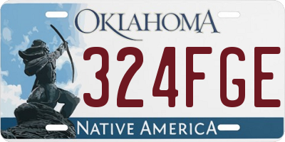 OK license plate 324FGE