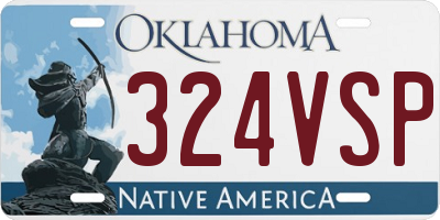 OK license plate 324VSP