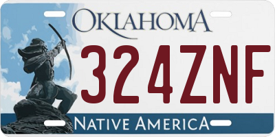 OK license plate 324ZNF