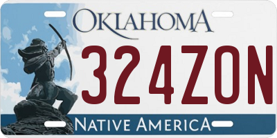 OK license plate 324ZON