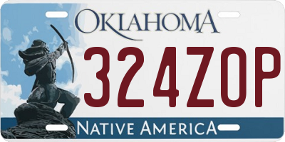 OK license plate 324ZOP