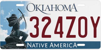 OK license plate 324ZOY
