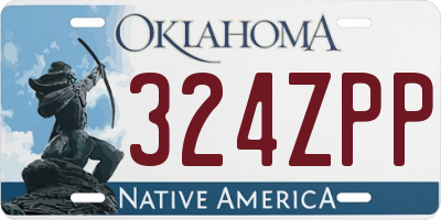 OK license plate 324ZPP