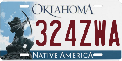 OK license plate 324ZWA