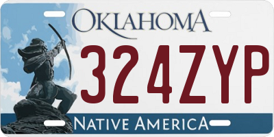 OK license plate 324ZYP