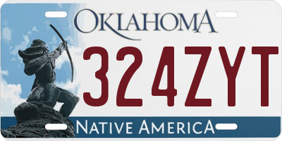 OK license plate 324ZYT