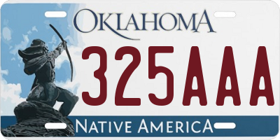 OK license plate 325AAA