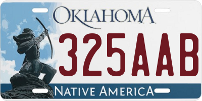 OK license plate 325AAB