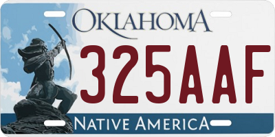 OK license plate 325AAF