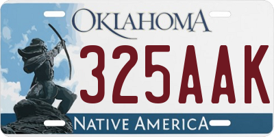 OK license plate 325AAK