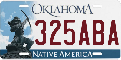 OK license plate 325ABA
