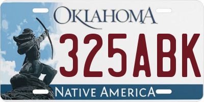 OK license plate 325ABK
