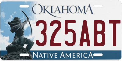 OK license plate 325ABT