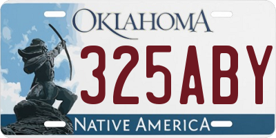 OK license plate 325ABY