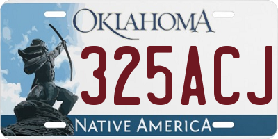 OK license plate 325ACJ