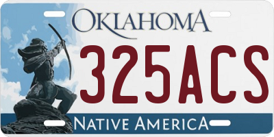 OK license plate 325ACS