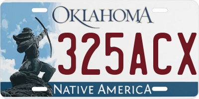 OK license plate 325ACX