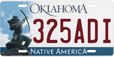 OK license plate 325ADI