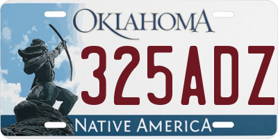 OK license plate 325ADZ