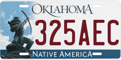 OK license plate 325AEC