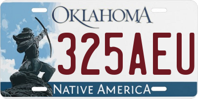 OK license plate 325AEU