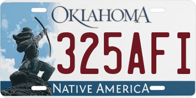 OK license plate 325AFI