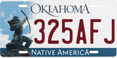 OK license plate 325AFJ