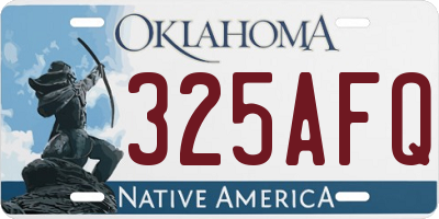 OK license plate 325AFQ