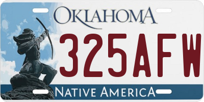 OK license plate 325AFW