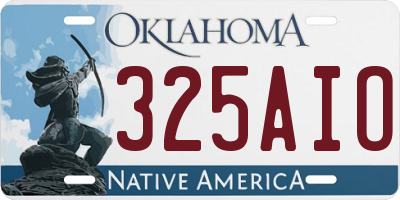 OK license plate 325AIO