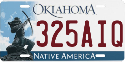 OK license plate 325AIQ