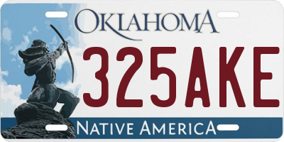 OK license plate 325AKE