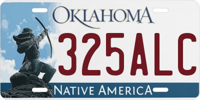 OK license plate 325ALC