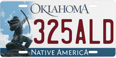 OK license plate 325ALD