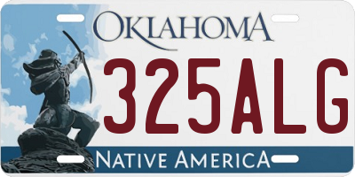 OK license plate 325ALG