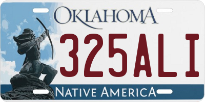 OK license plate 325ALI