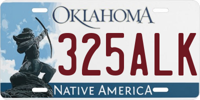 OK license plate 325ALK