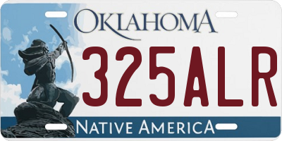 OK license plate 325ALR