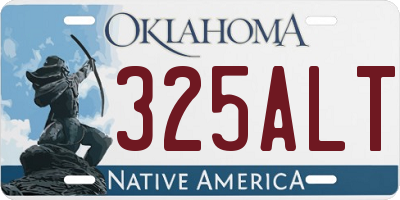 OK license plate 325ALT