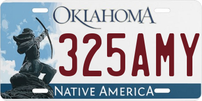 OK license plate 325AMY
