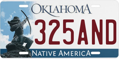 OK license plate 325AND