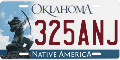 OK license plate 325ANJ