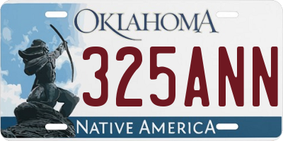 OK license plate 325ANN