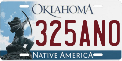 OK license plate 325ANO