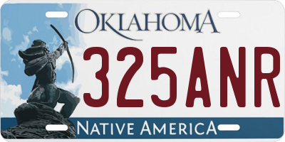 OK license plate 325ANR