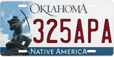 OK license plate 325APA
