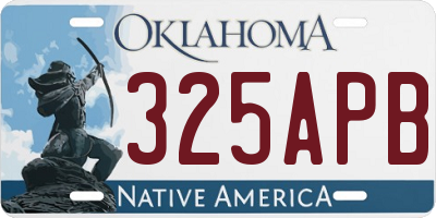 OK license plate 325APB