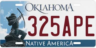 OK license plate 325APE